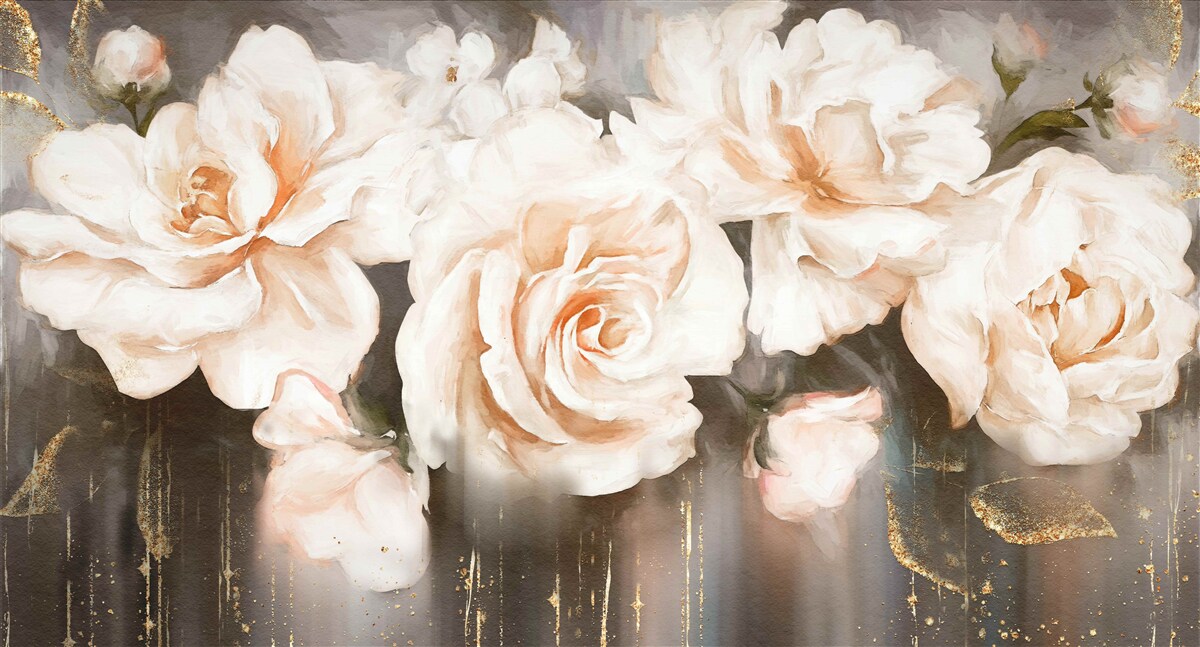 Papier peint les roses ont une teinte crémeuse et luxueuse