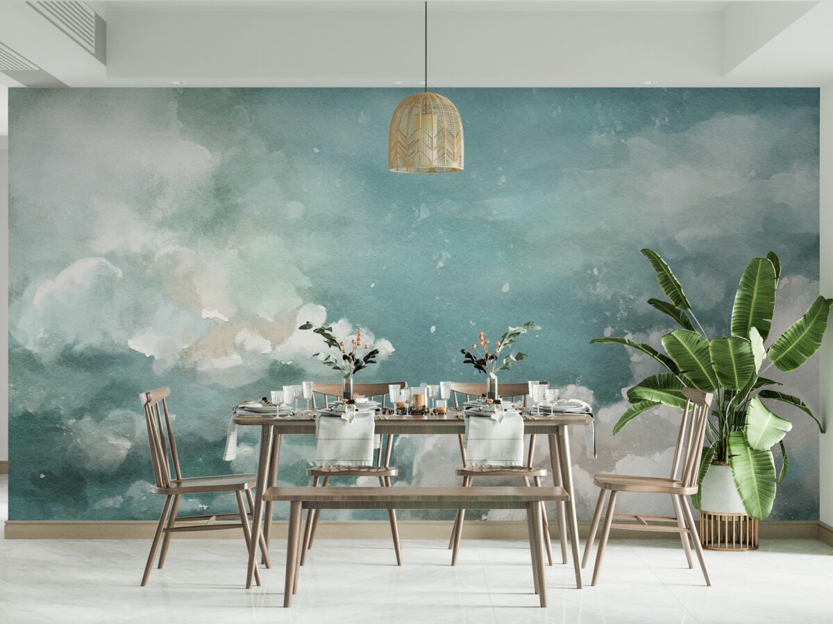 Papier peint des nuages sur la surface calme de l'eau
