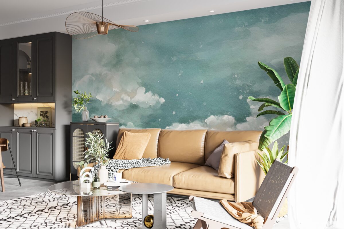Papier peint des nuages sur la surface calme de l'eau