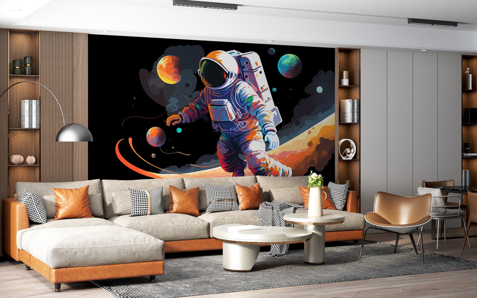 Papier peint astronaute dans l'univers