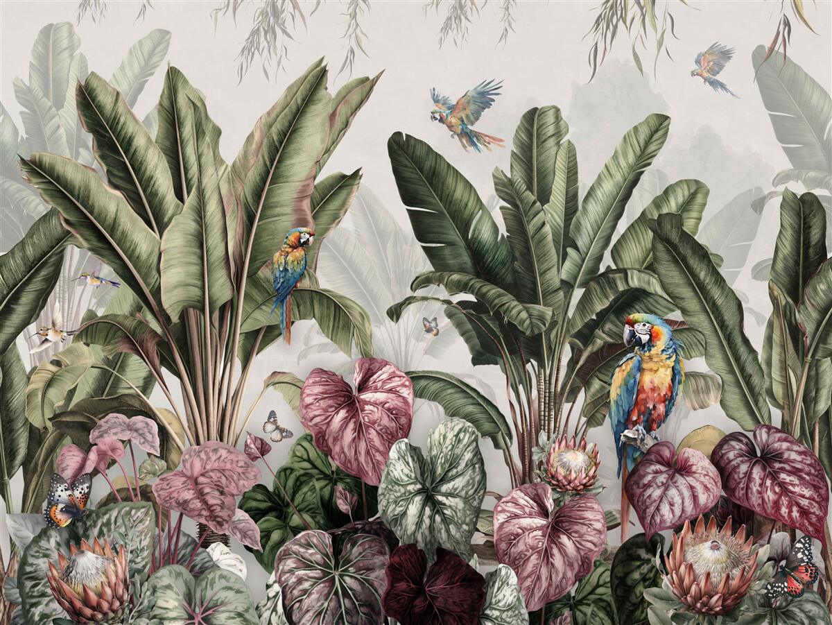Papier peint les meilleurs légumes de la jungle et le perroquet