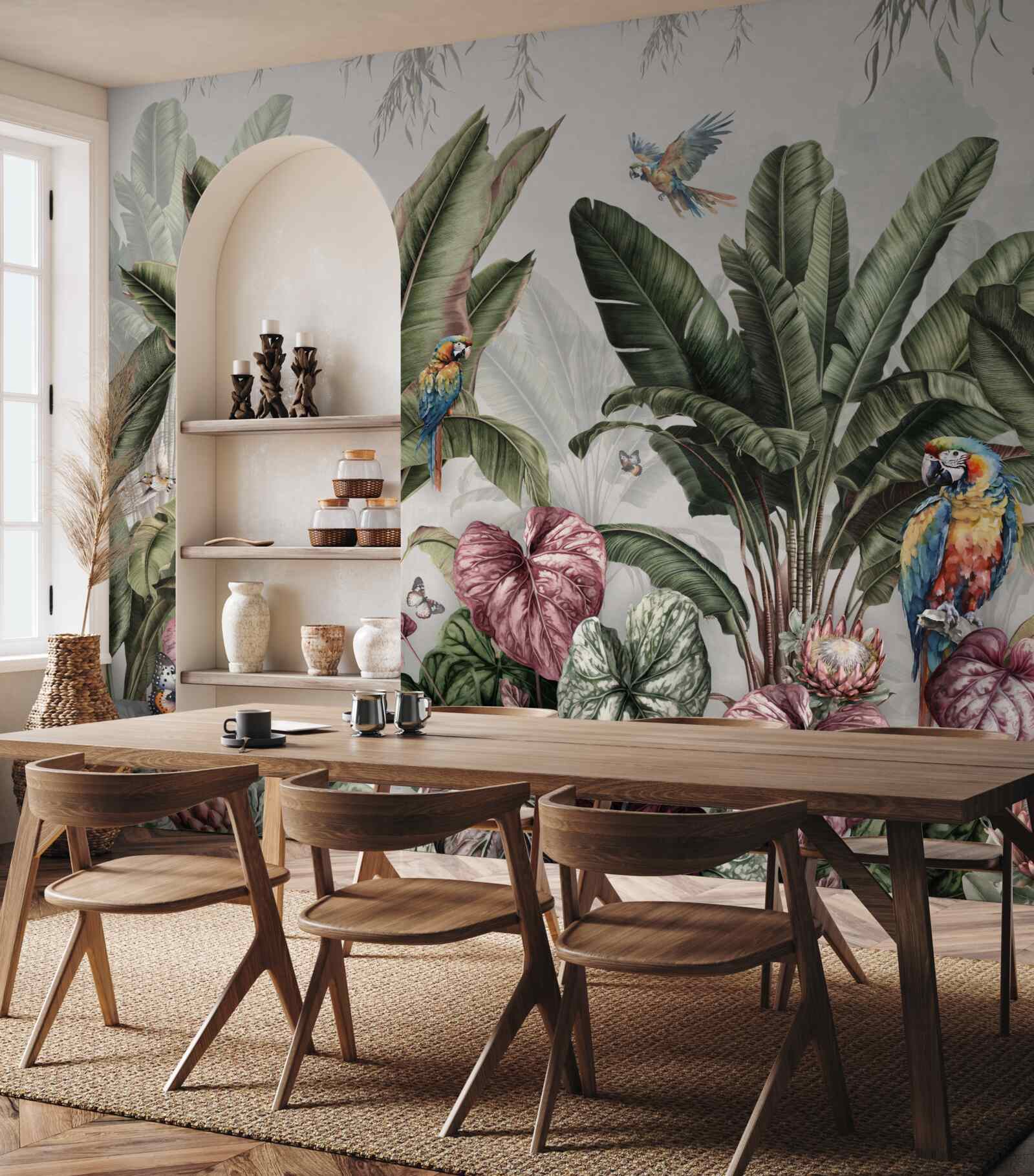 Papier peint les meilleurs légumes de la jungle et le perroquet
