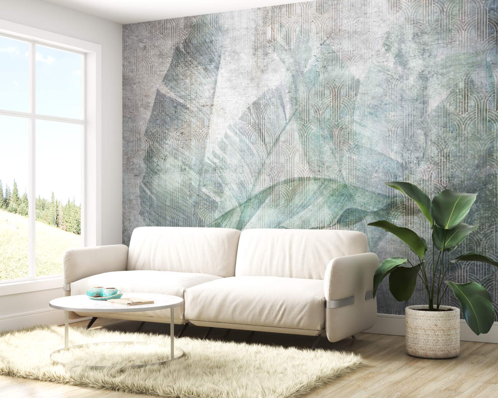 Papier peint Aquarelles inspirées par les plantes de la jungle