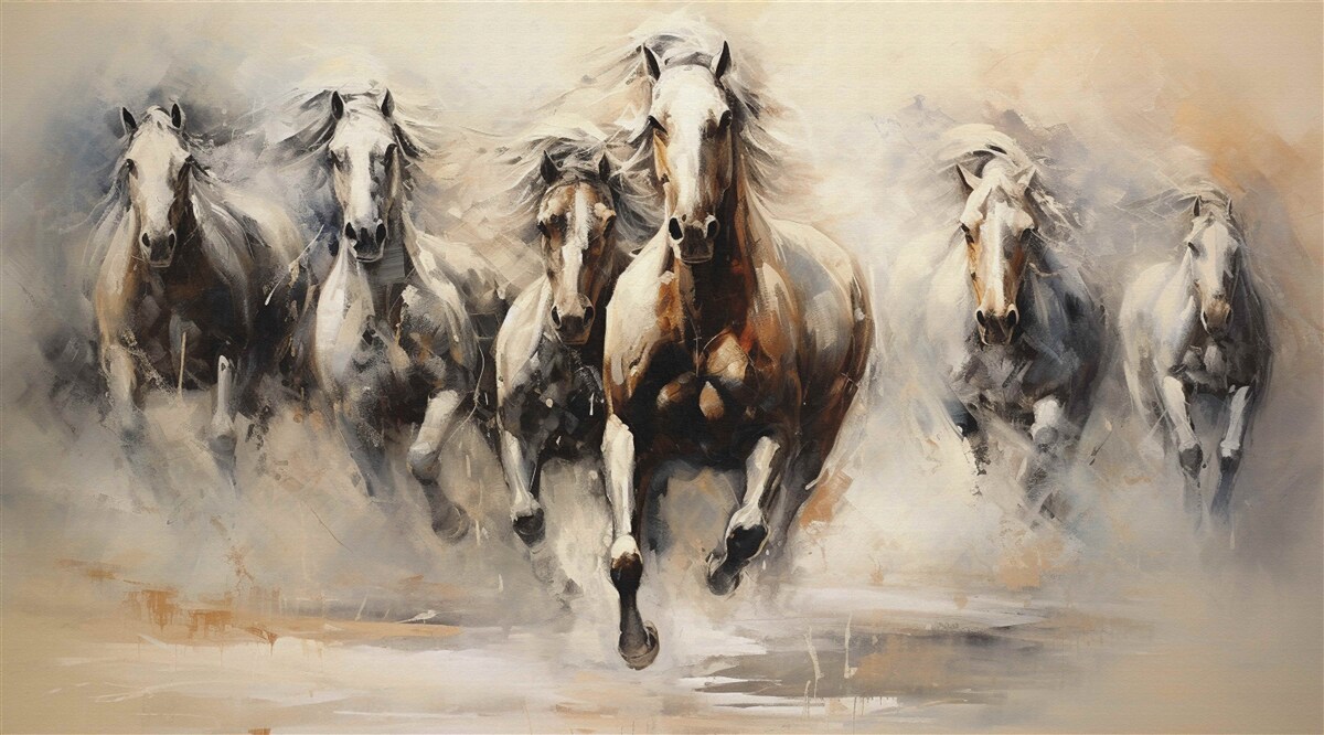 Papier peint galope un groupe de chevaux