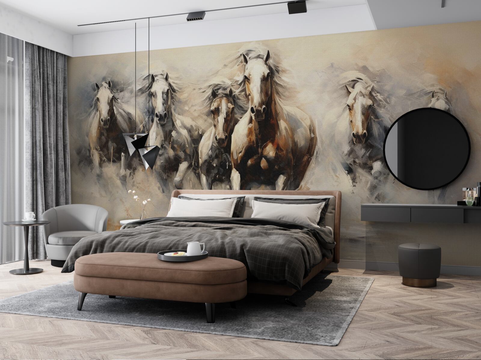 Papier peint galope un groupe de chevaux