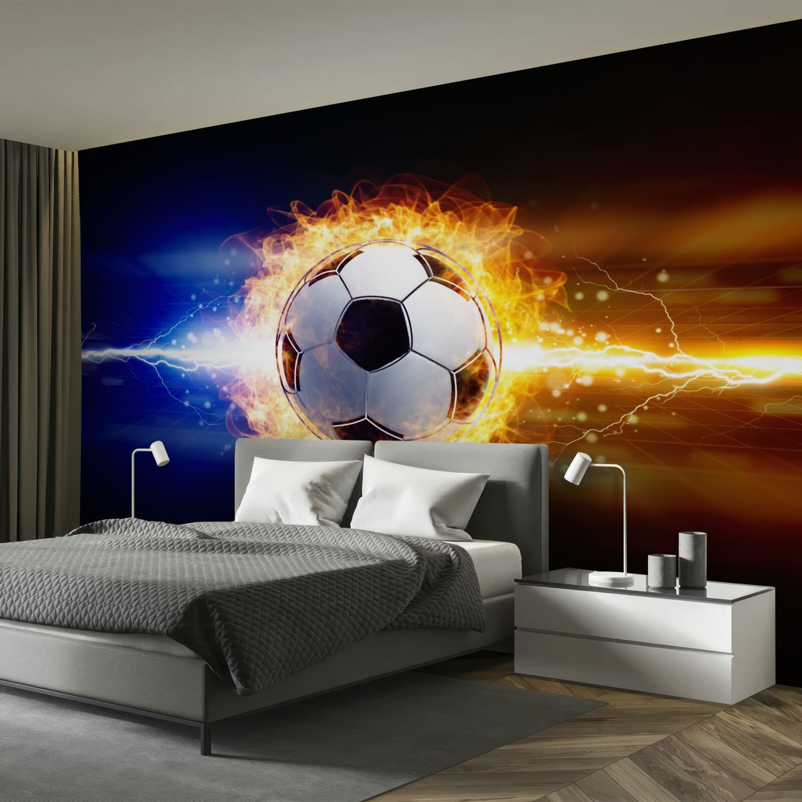 Papier peint le football enveloppé dans les flammes