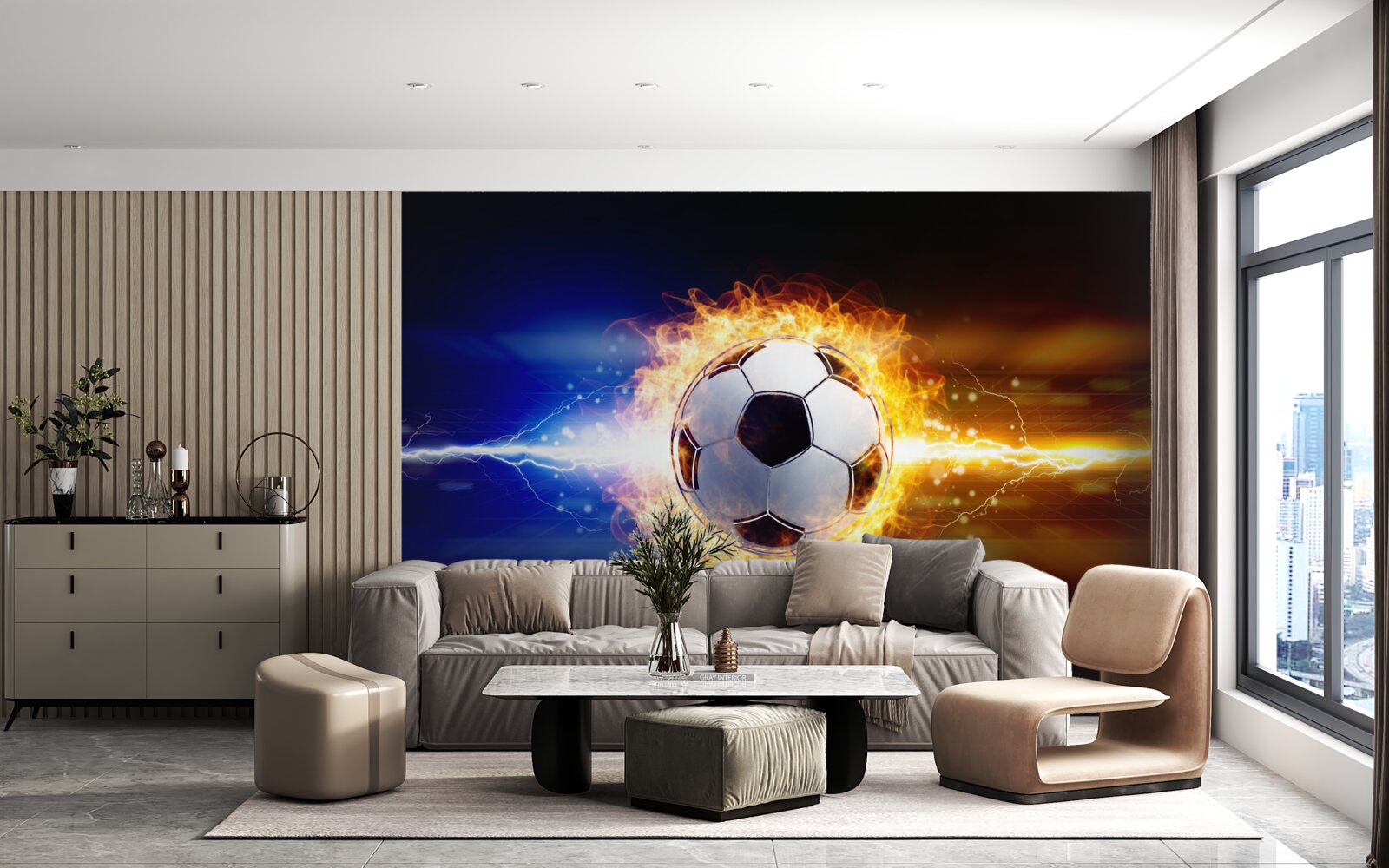 Papier peint le football enveloppé dans les flammes