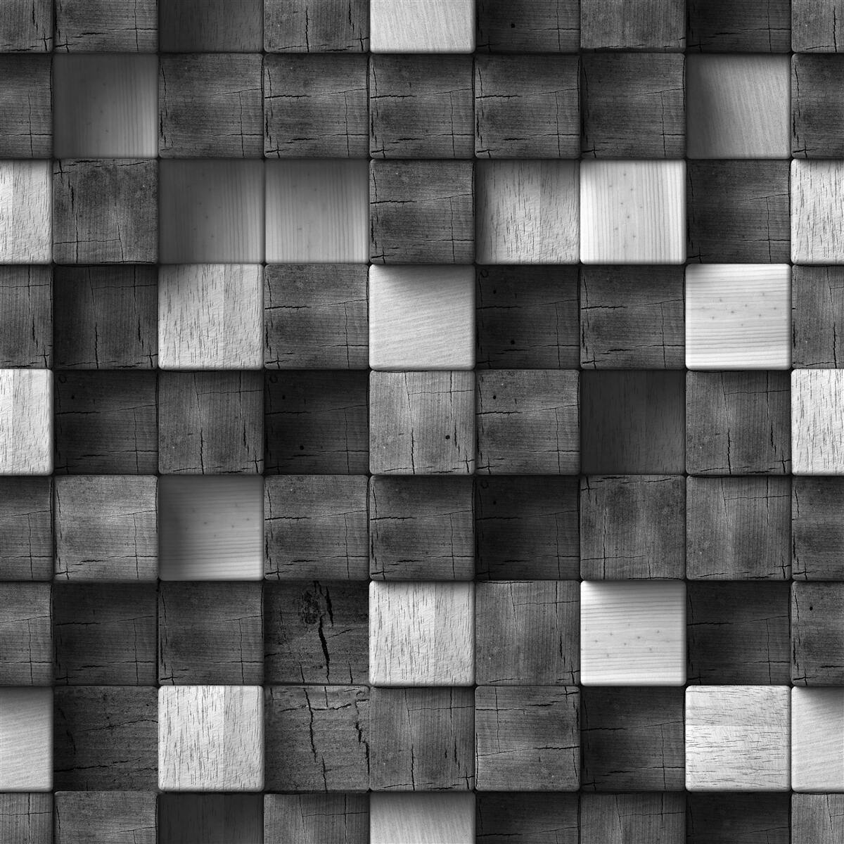 Papier peint cubes 3d noir et blanc