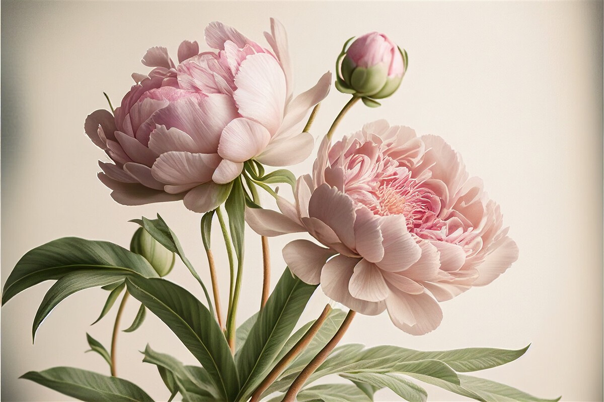 Papier peint ensemble de pivoines lumineuses