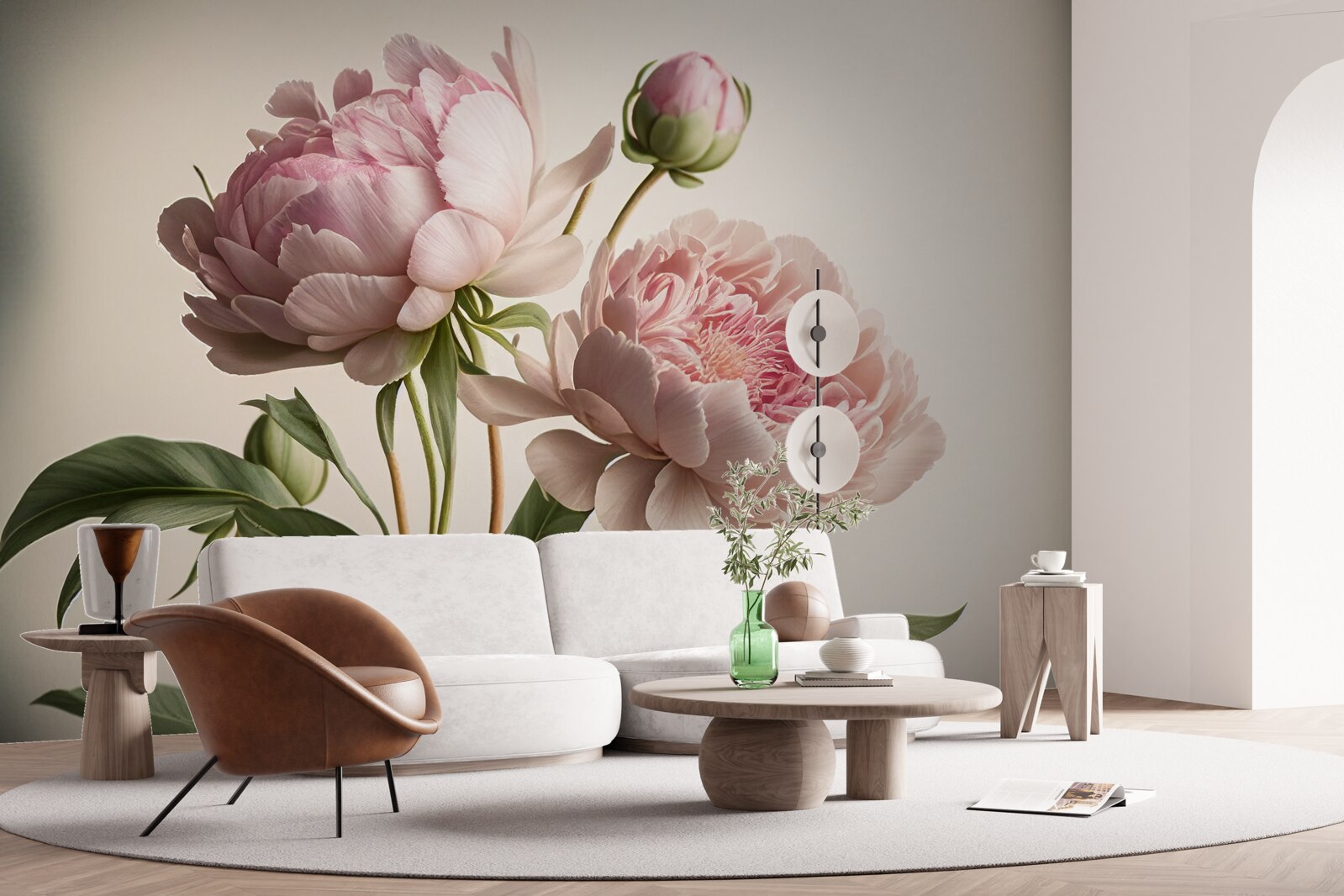 Papier peint ensemble de pivoines lumineuses