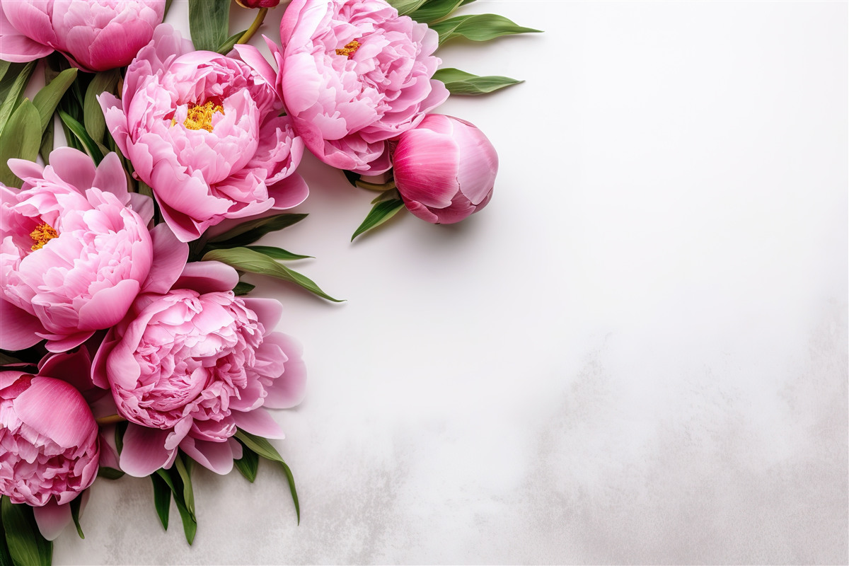 Papier peint grandes inflorescences de pivoines roses