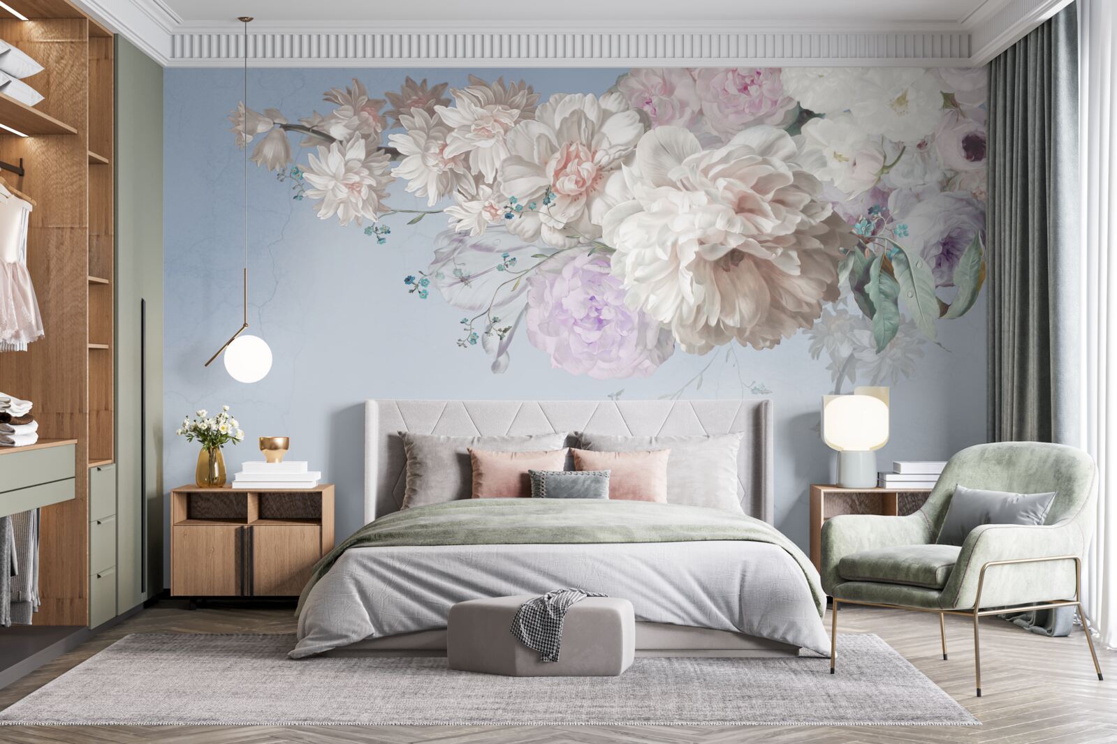 Papier peint une fine branche d'un arbre adulte en pleine floraison