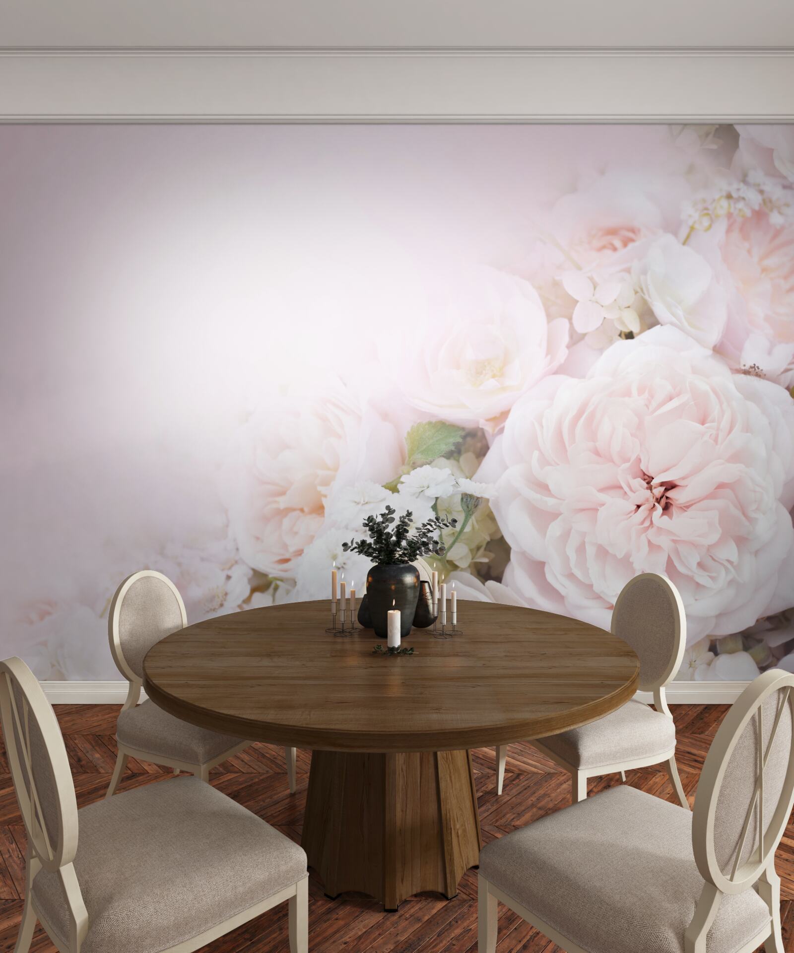 Papier peint le fond lumineux est décoré de fleurs délicates
