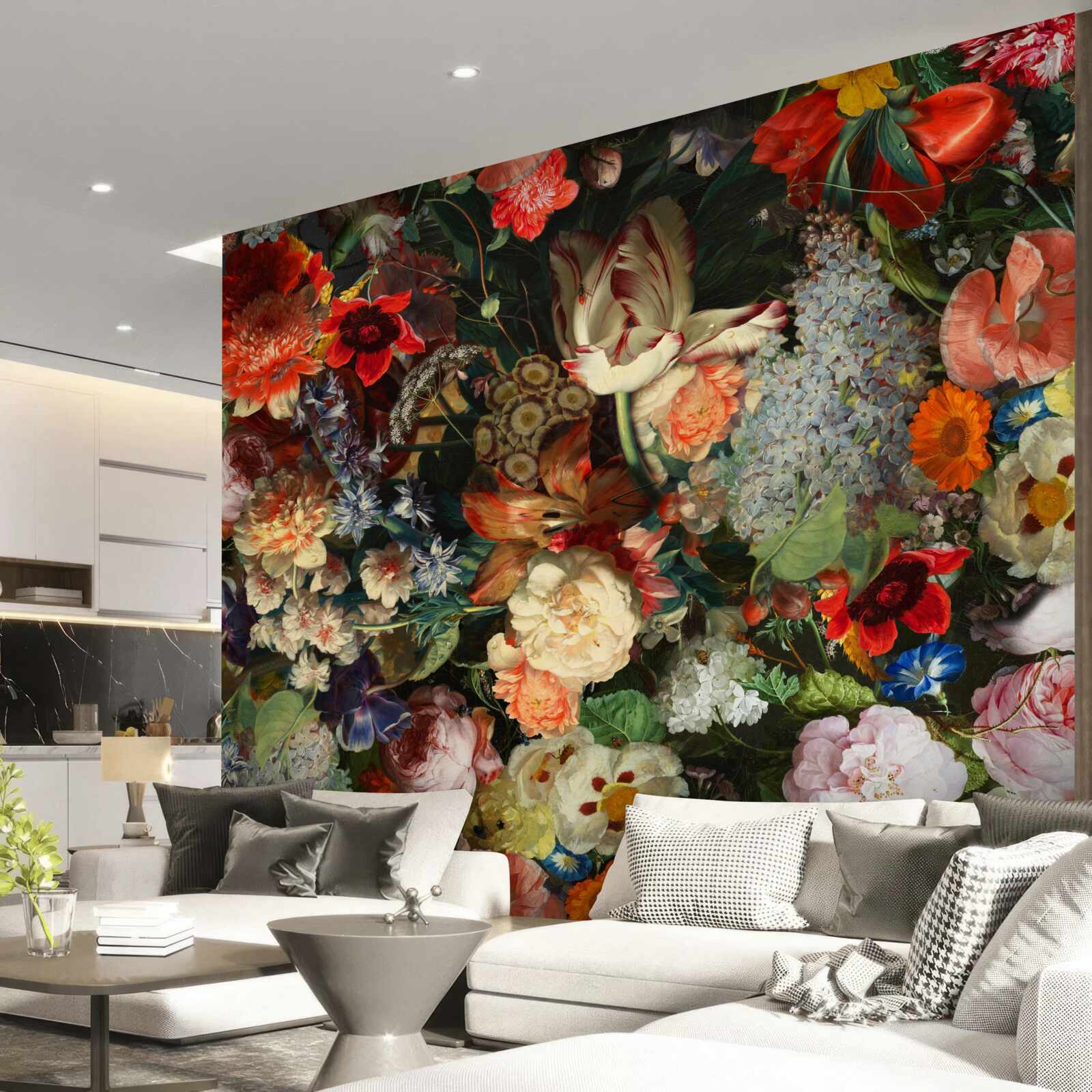 Papier peint Fleurs saisonnières vivantes en pleine floraison estivale