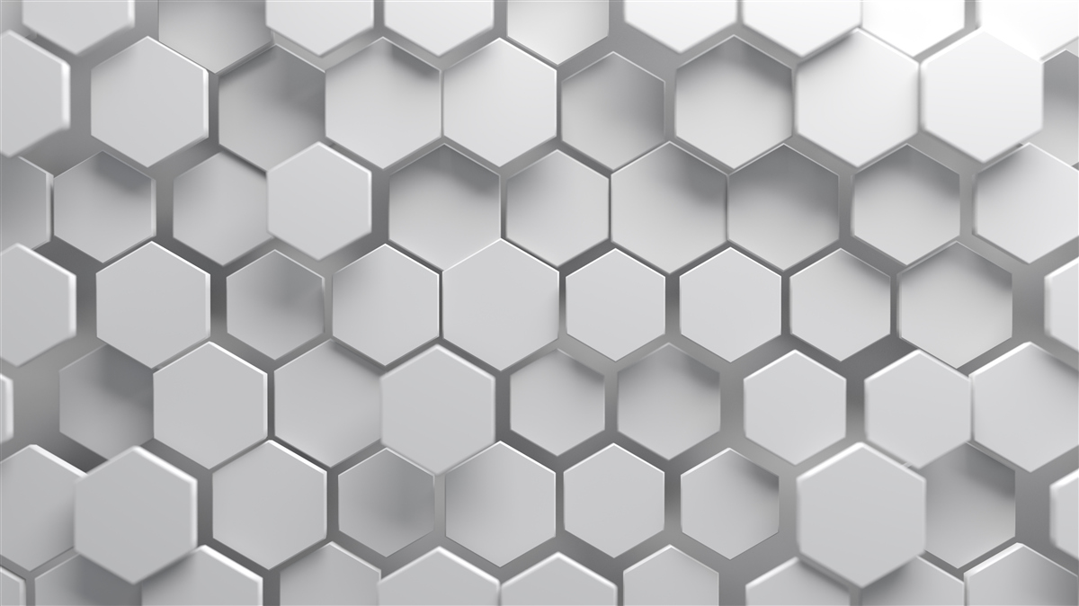 Papier peint hexagones convexes gris