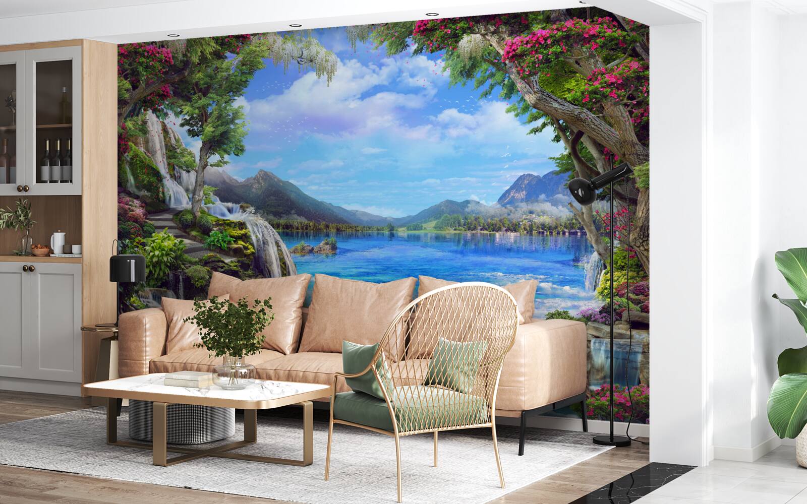 Papier peint oasis dans les montagnes