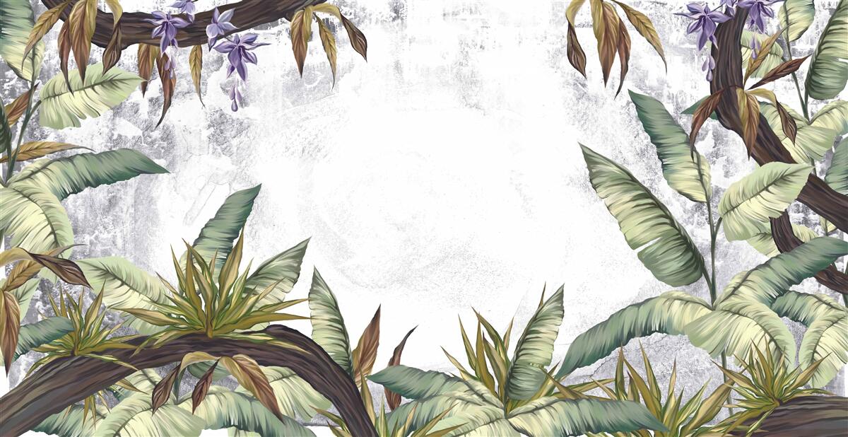 Papier peint les feuilles de la flore tropicale sont vertes