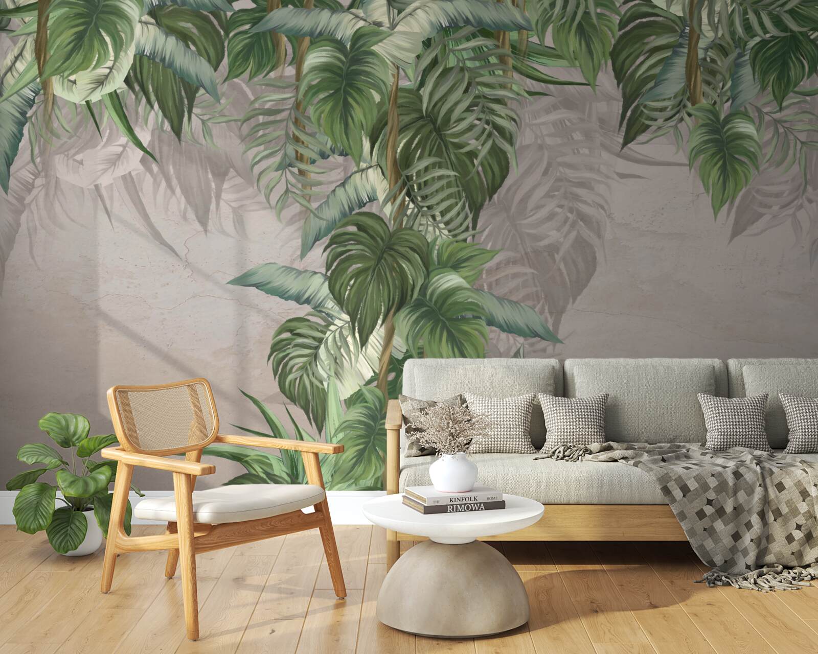 Papier peint les feuilles de la grande monstera recherchent l'humidité