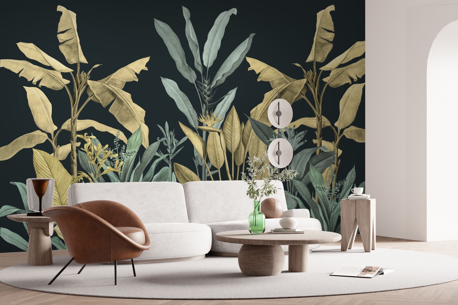 Papier peint les riches nuances des plantes tropicales