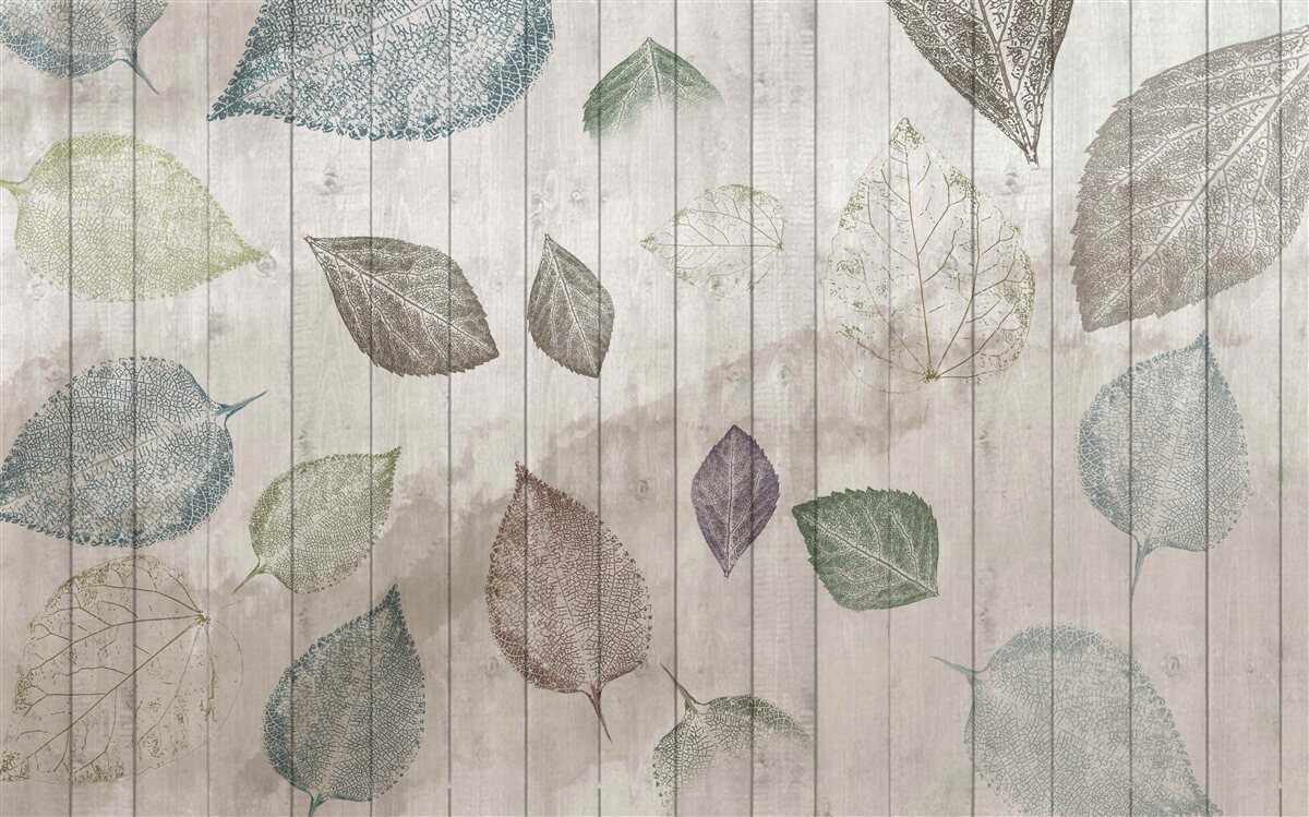 Papier peint traces d'automne à l'aquarelle