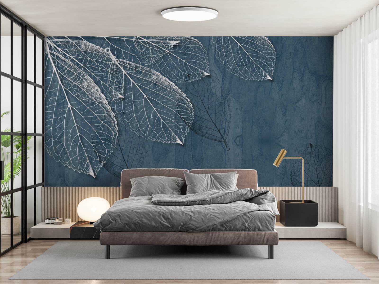 Papier peint les feuilles sont aussi transparentes que les ailes d'un papillon