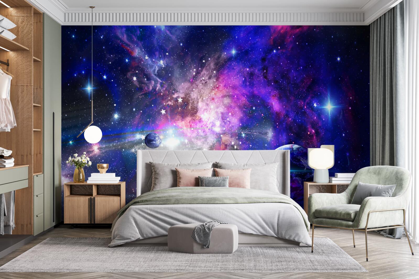 Papier peint planètes et galaxies