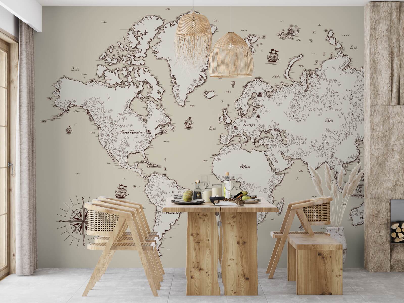 Papier peint carte du monde sans signes ni symboles