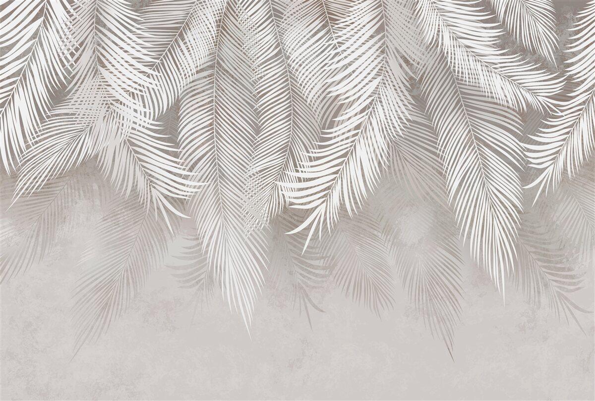 Papier peint Feuilles gris clair en automne