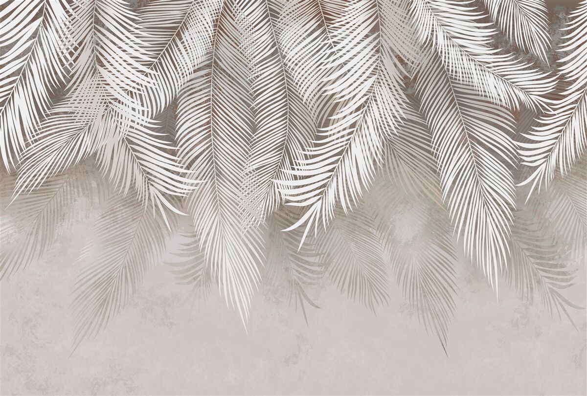 Papier peint les feuilles de palmier sont suspendues