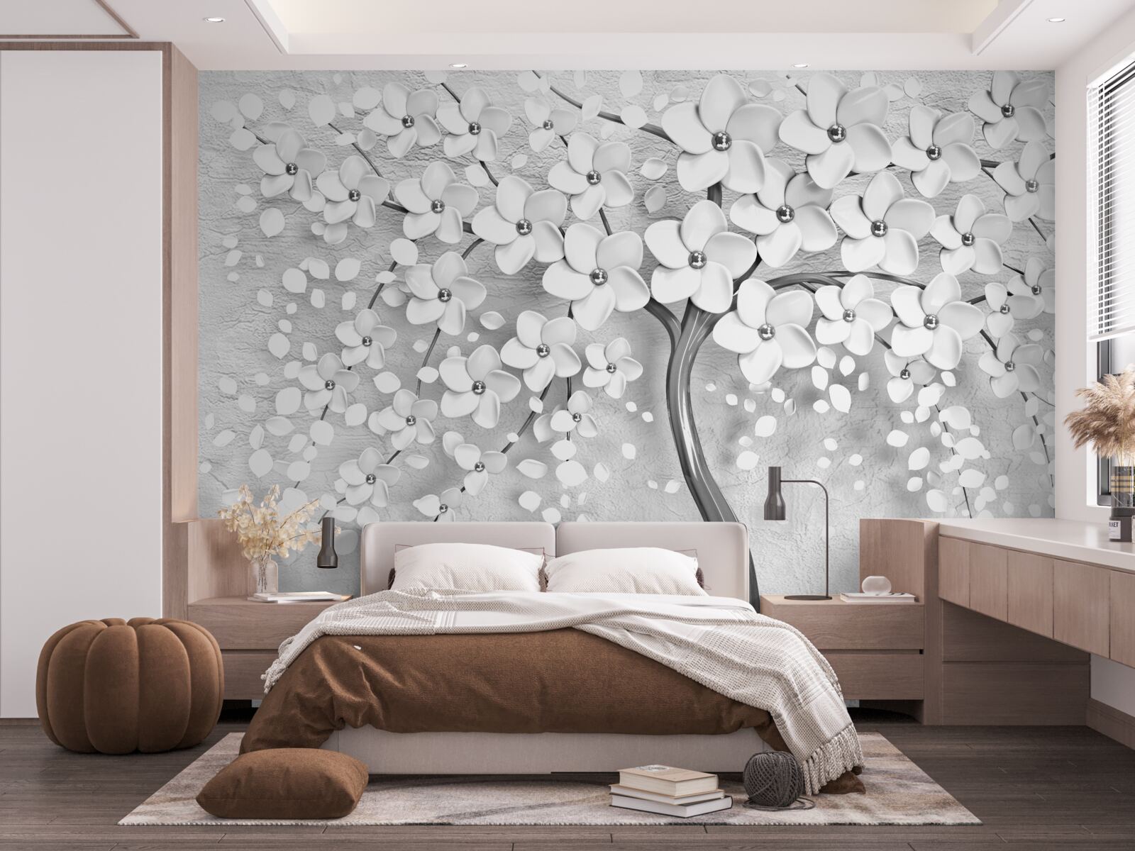 Papier peint un arbre élancé qui a fleuri