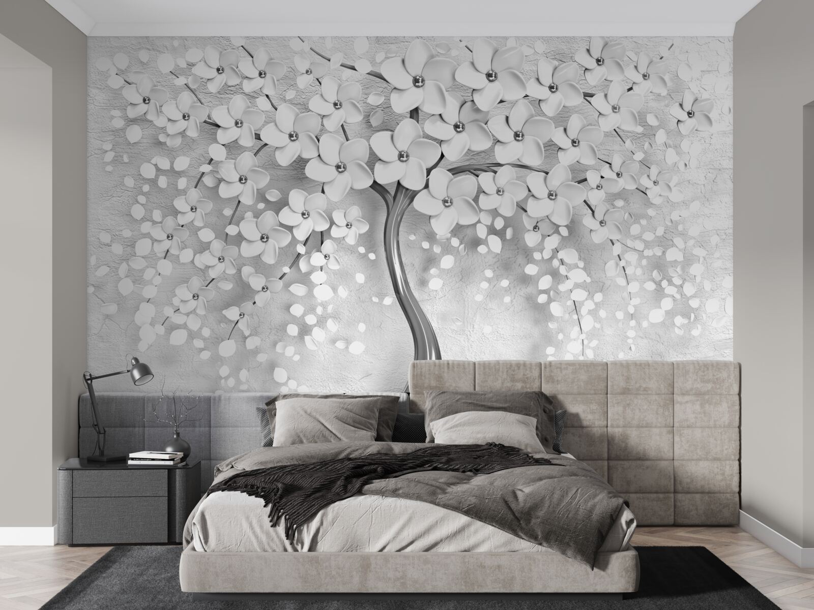 Papier peint un arbre élancé qui a fleuri