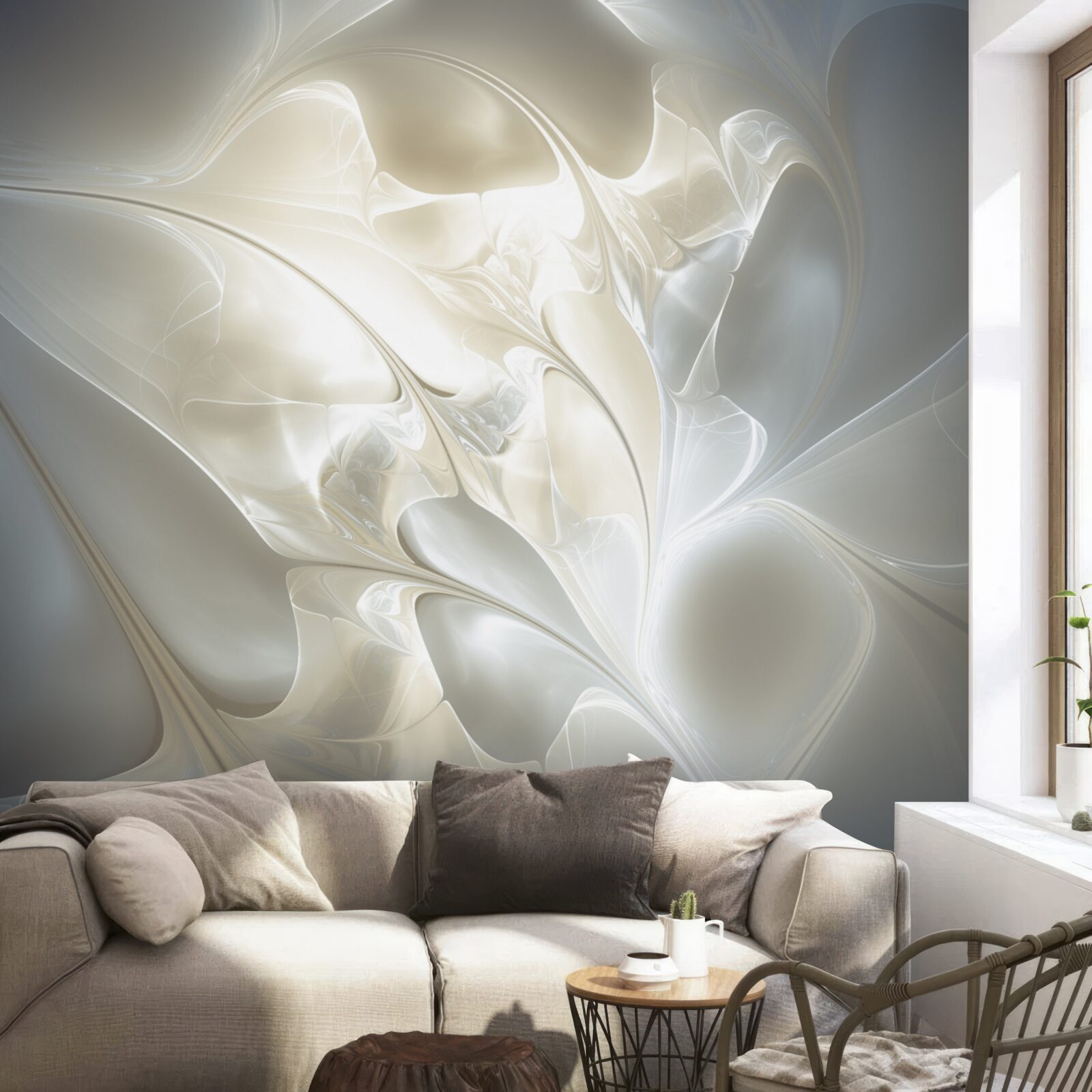Papier peint rayons de lumière à travers les pétales de fleurs