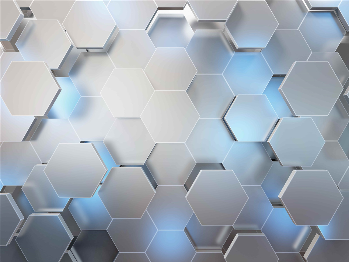 Papier peint hexagones gris