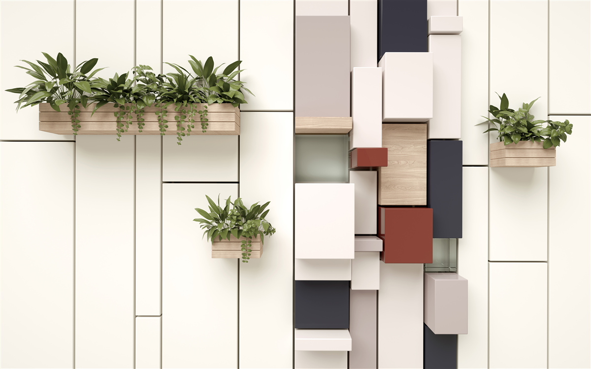Papier peint plantes vertes en pots