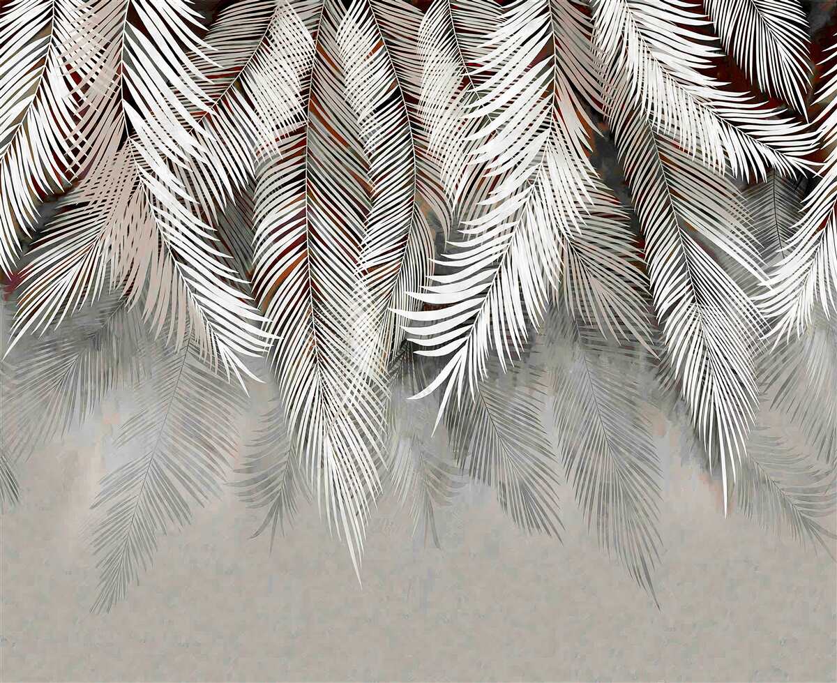 Papier peint d'immenses plumes blanches