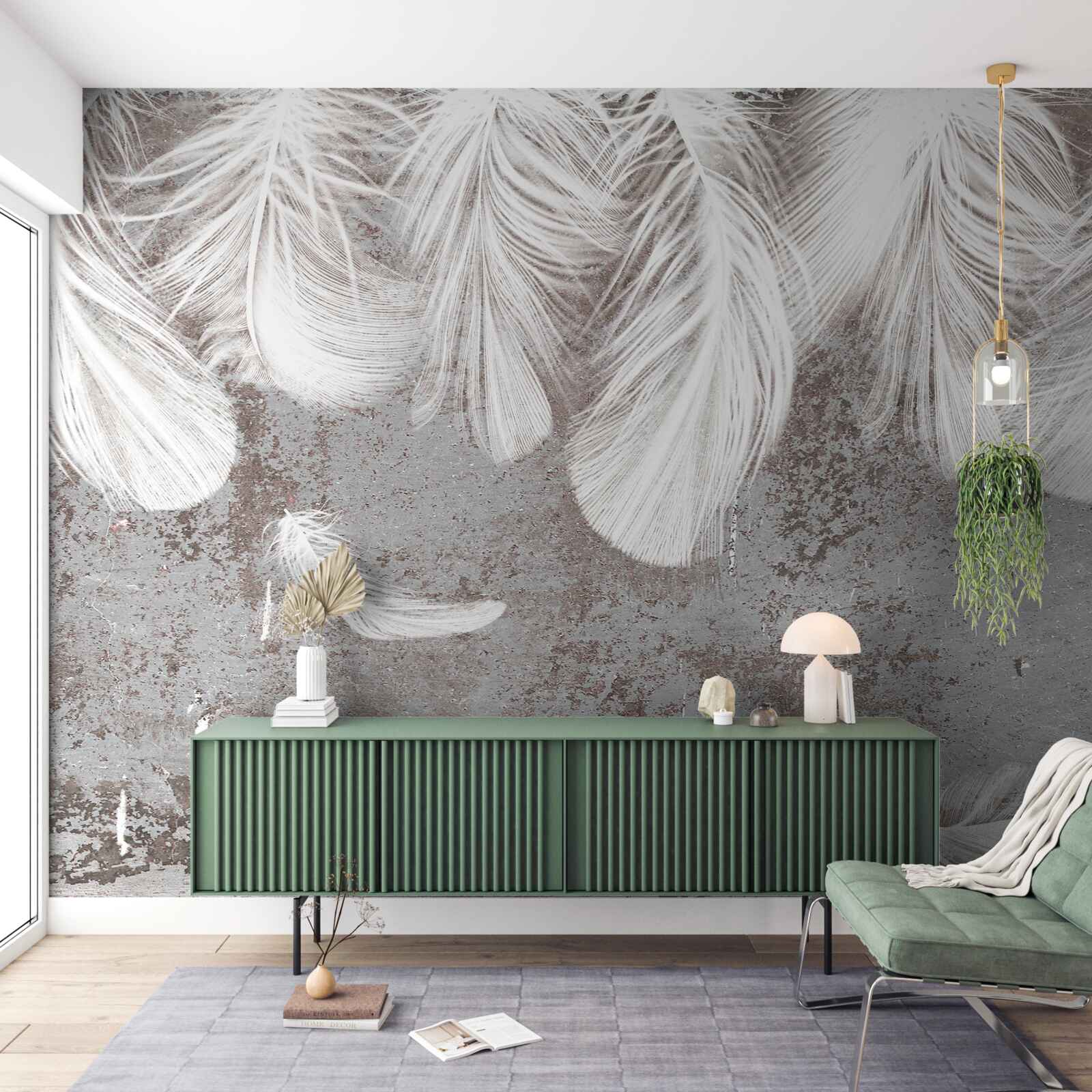 Papier peint les plumes qui s'installent sont blanches et duveteuses