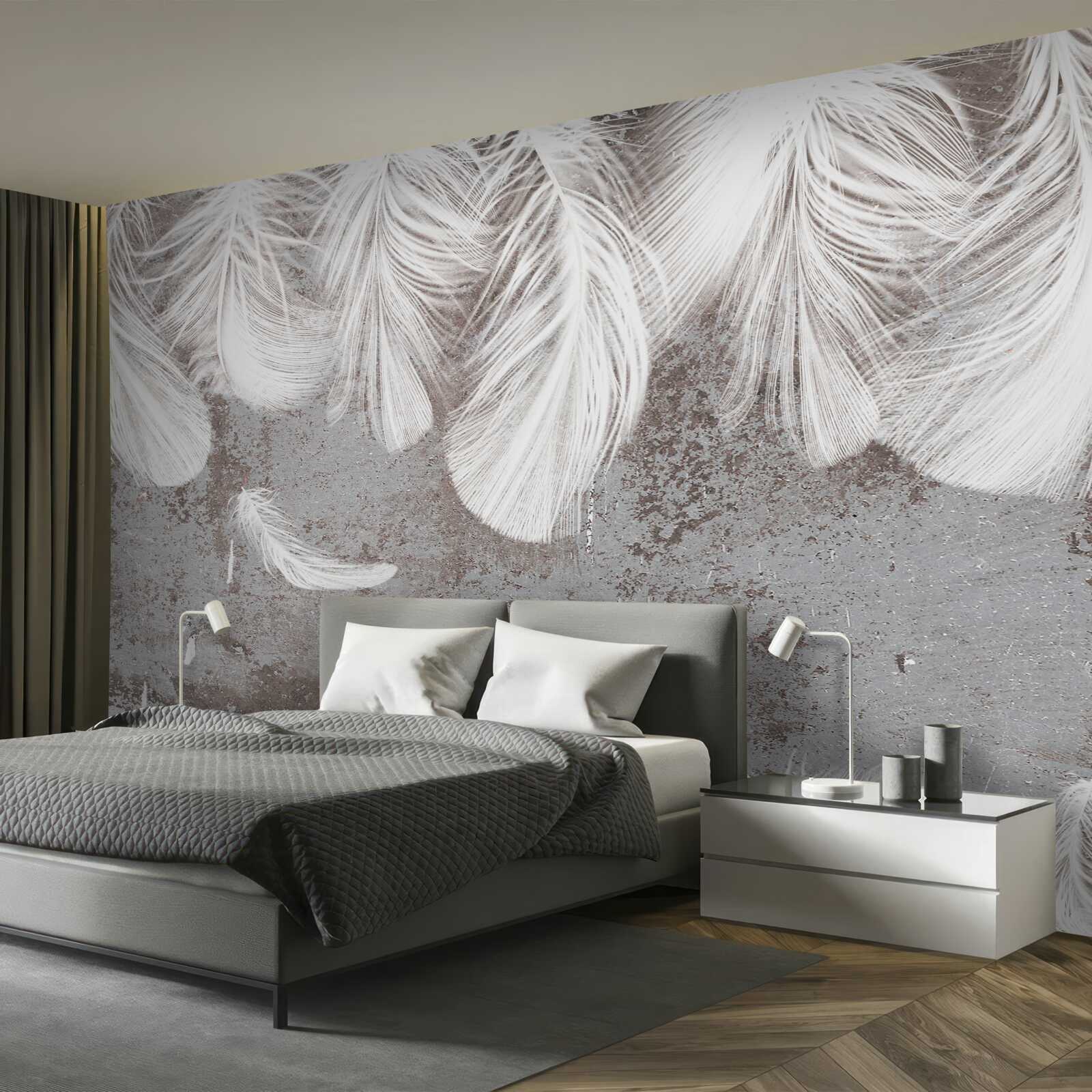 Papier peint les plumes qui s'installent sont blanches et duveteuses