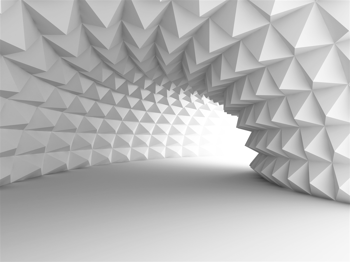 Papier peint corridor du tunnel blanc