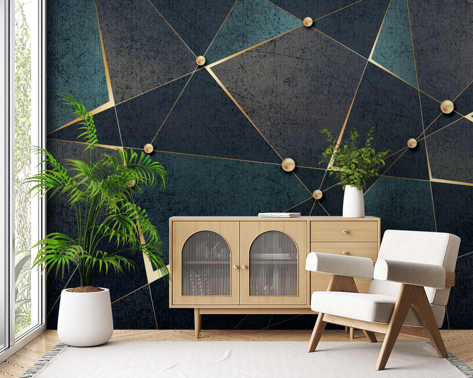 Papier peint diamants verts de luxe