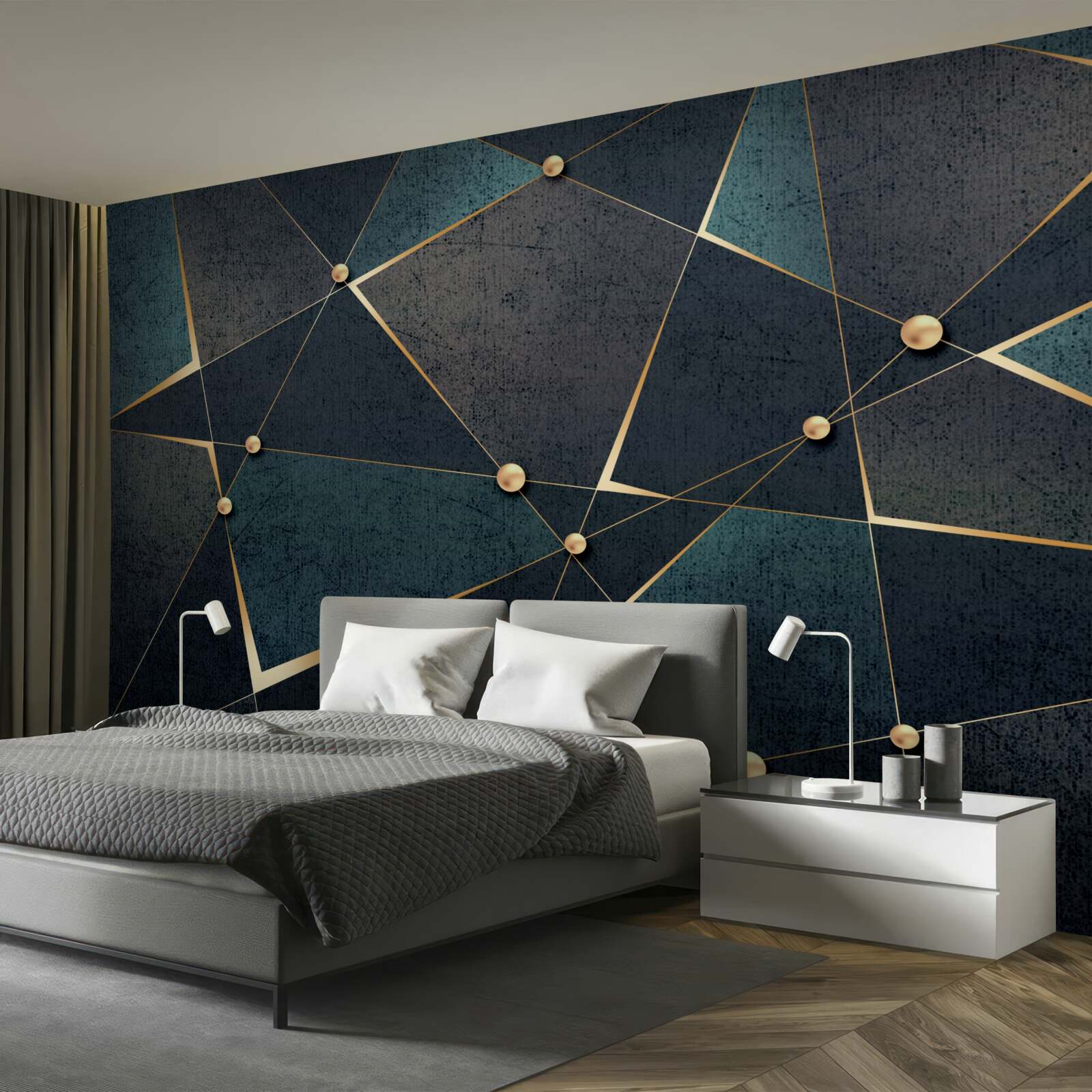 Papier peint diamants verts de luxe