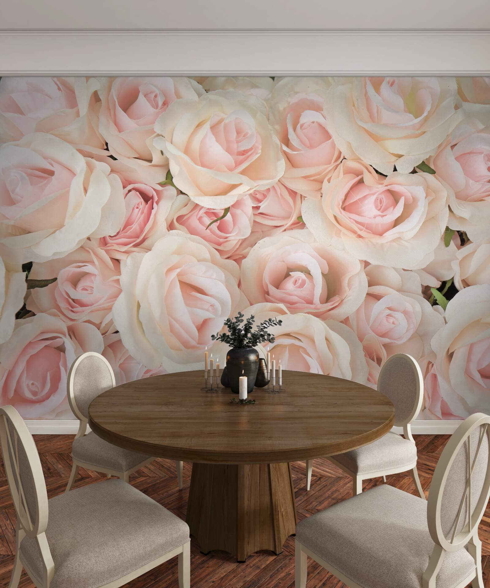 Papier peint de nombreuses roses roses délicates
