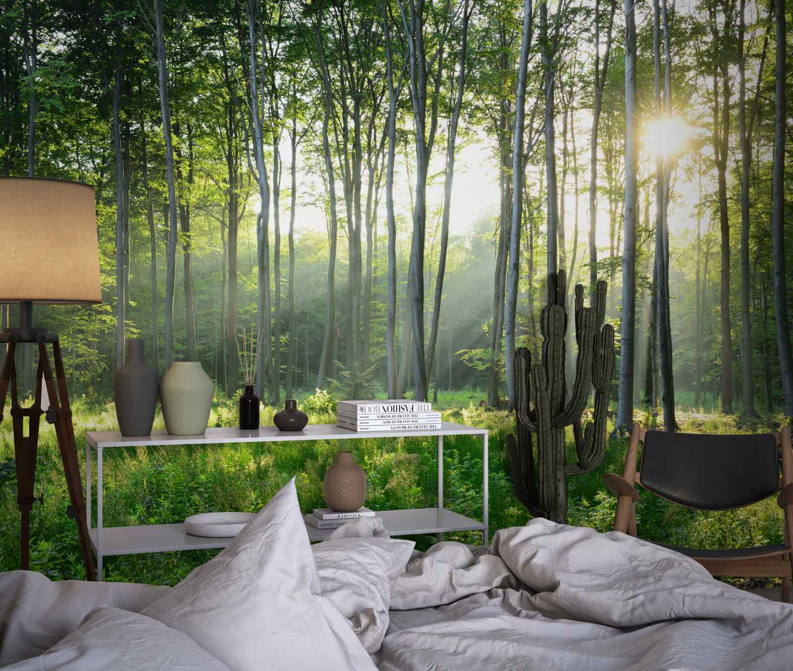 Papier peint un endroit dans la nature avec vue sur le soleil du matin dans la forêt