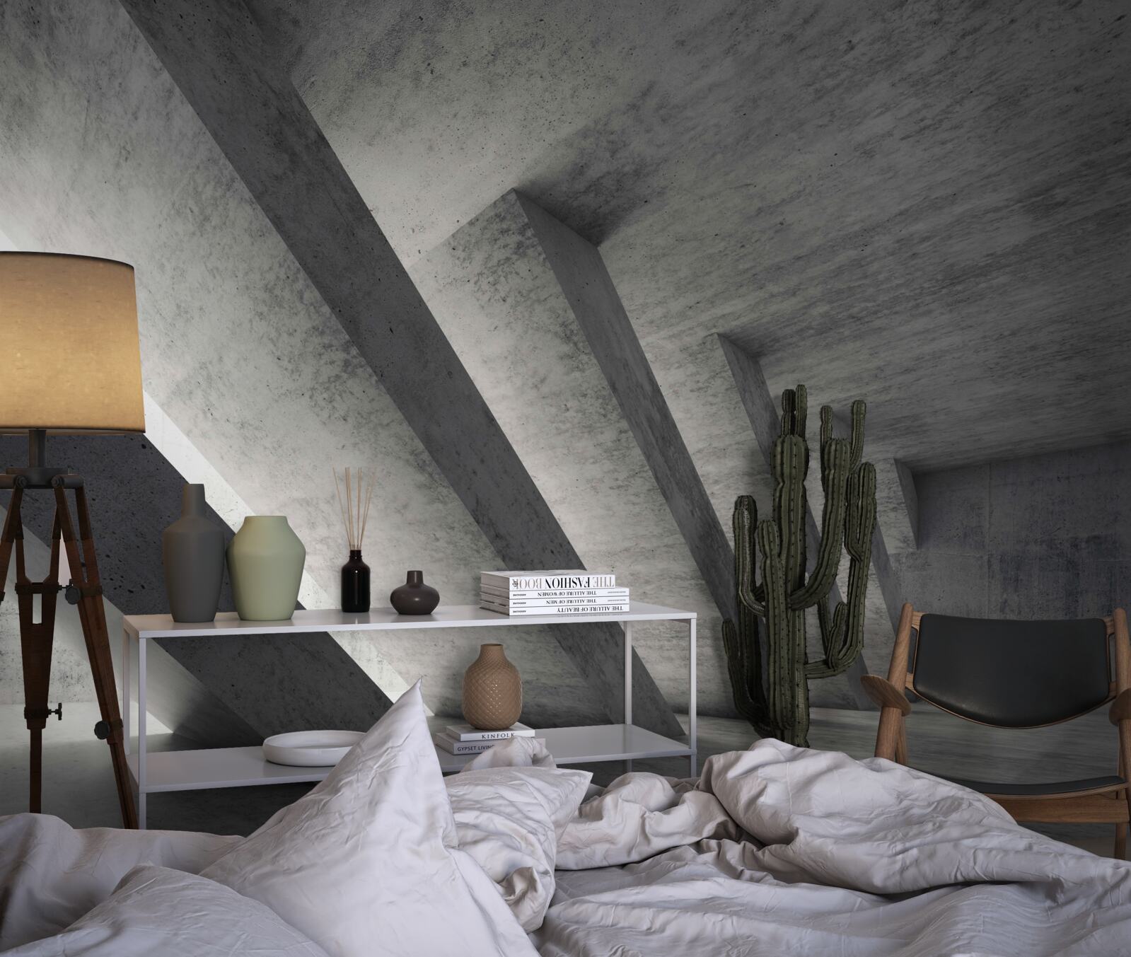 Papier peint tunnel gris en style architectural