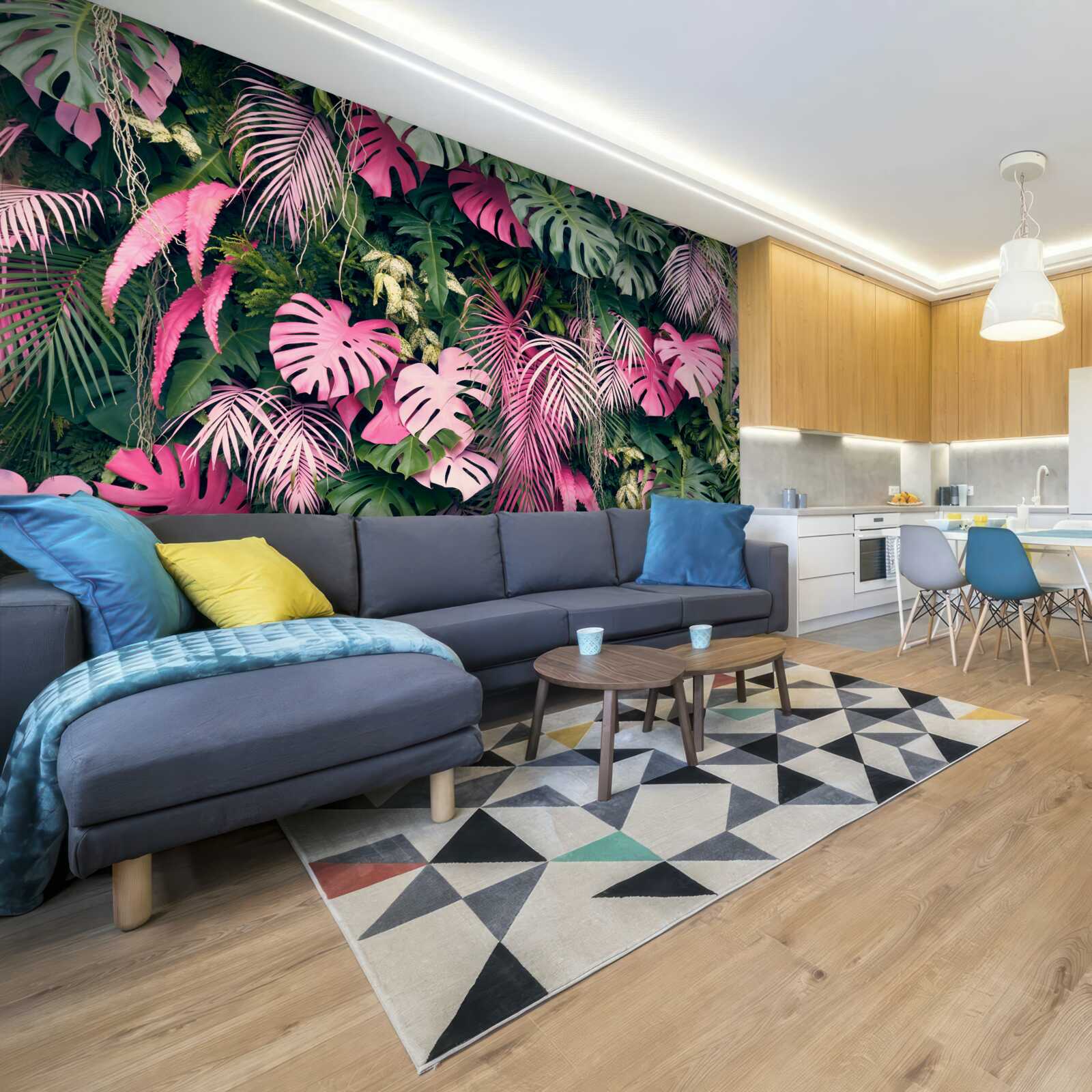 Papier peint explosion de la flore tropicale