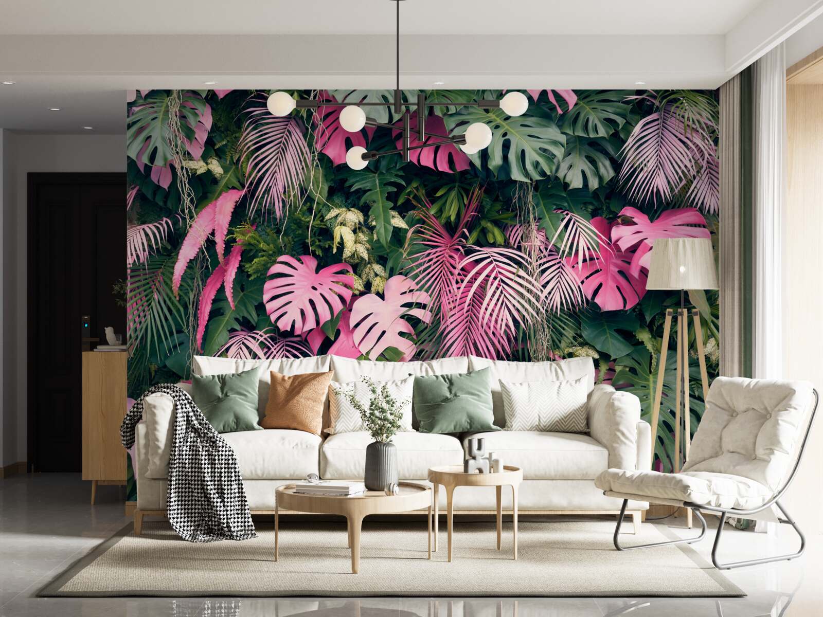 Papier peint explosion de la flore tropicale
