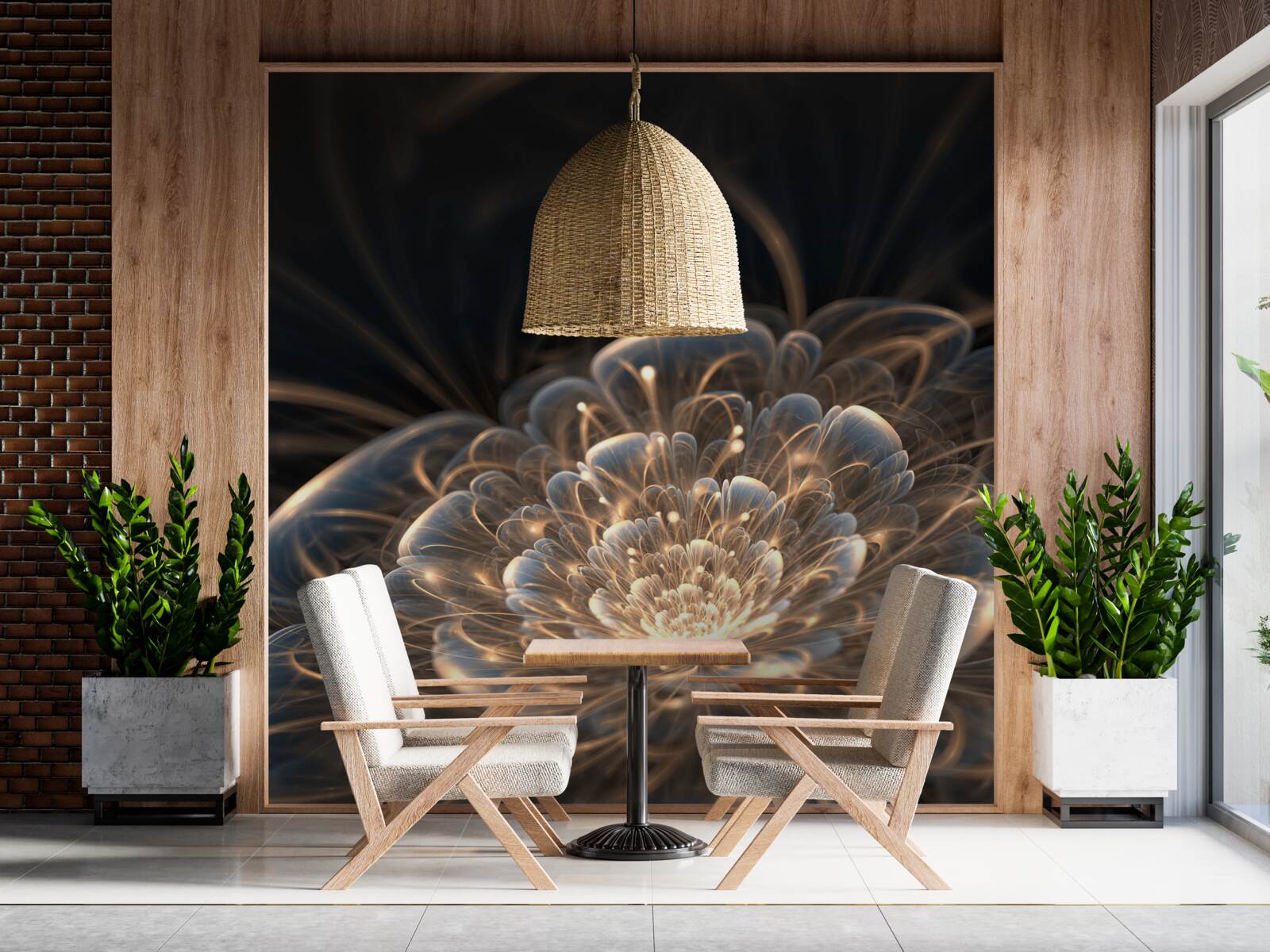 Papier peint grande fleur de lumière
