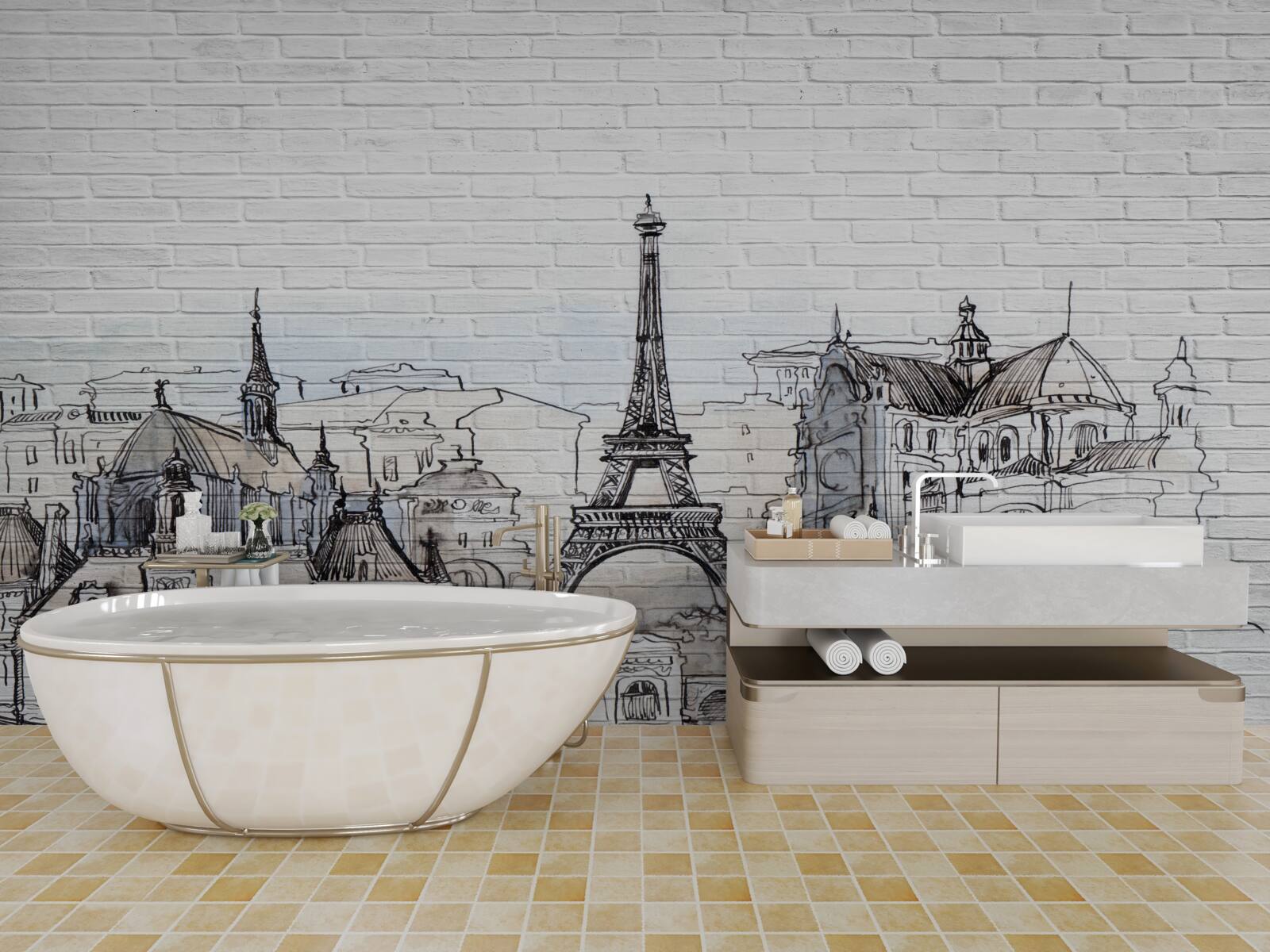 Papier peint photo des monuments de paris