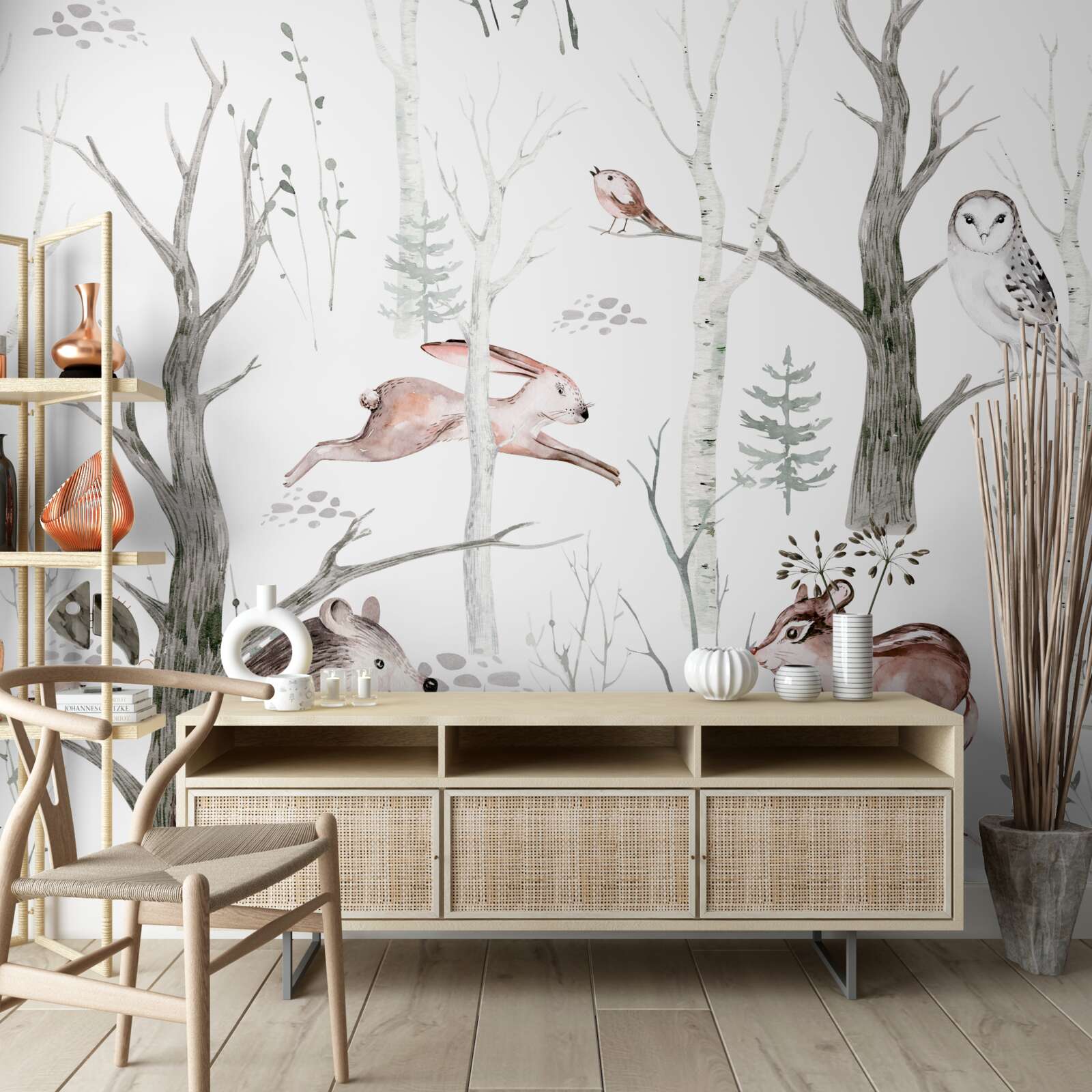 Papier peint forêt d'animaux