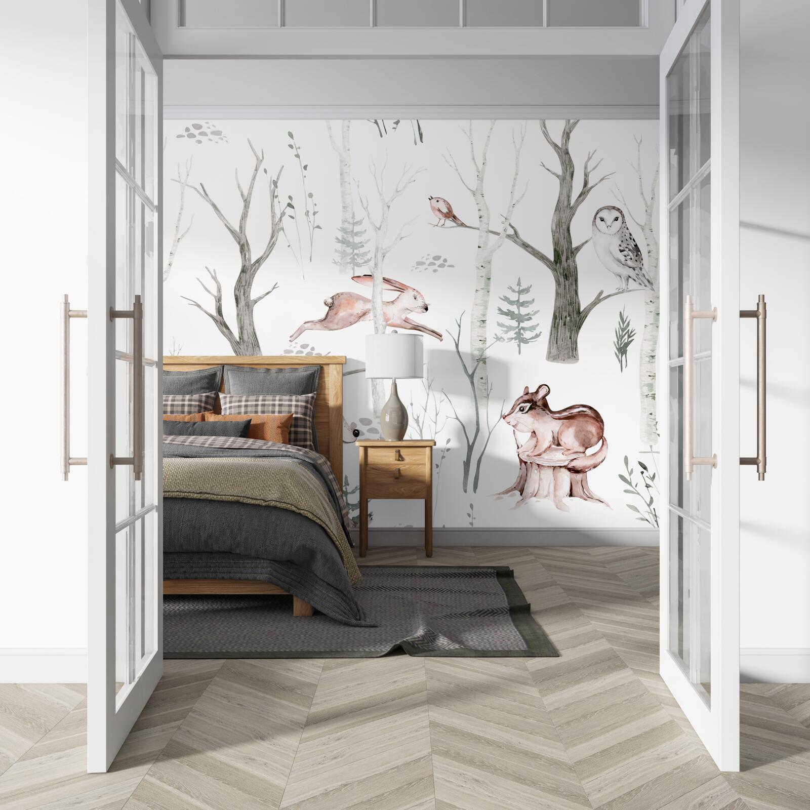 Papier peint forêt d'animaux
