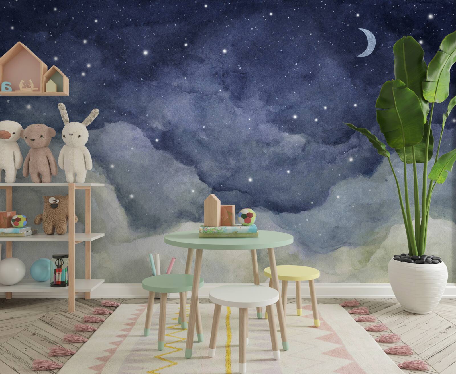 Papier peint un ciel nocturne parsemé d'étoiles